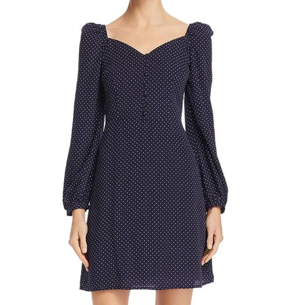 En Crème Navy Polka Dot Mini Casual Dress S NEW
